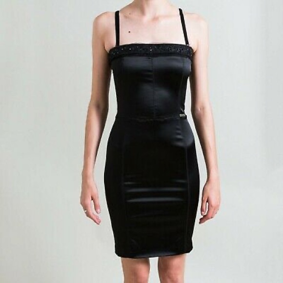 JOHN GALLIANO EMBELLISHED FITTED SATIN DRESS - Picture 2 of 8